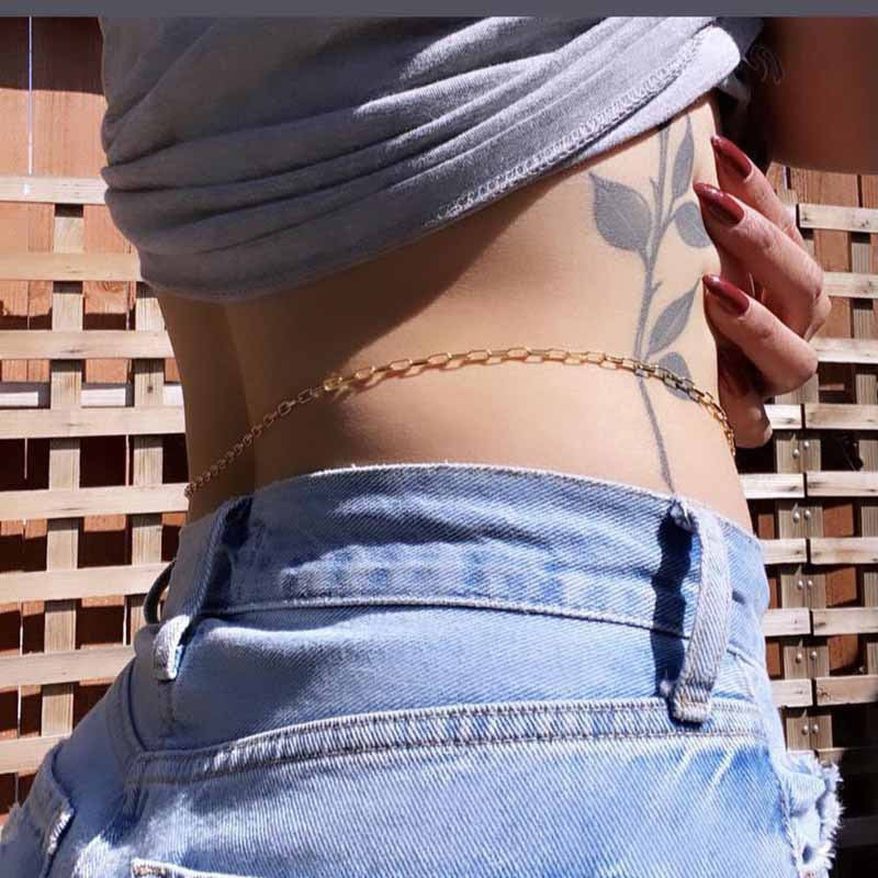 Minimalist Paperclip Waist Chain | Trendy Oval Link Belly Chain | Dainty Gold & Silver Hip Chains Cold Wind Single-layer Metal Chain Waist Chain