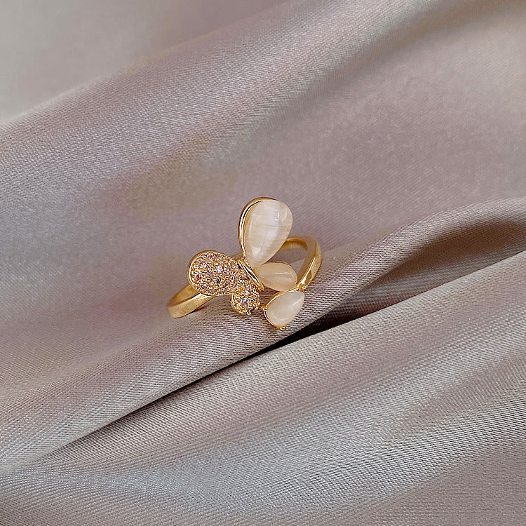 Woven Twist Net Celebrity Ring Women