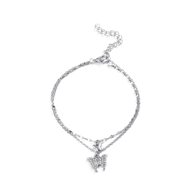 Elegant Delicate Butterfly Charm Anklet Netflix Fashion Airy Charm