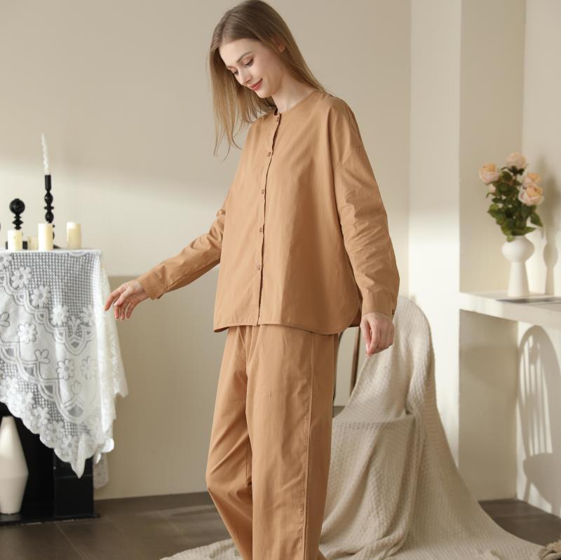 Soft & Cozy Solid Color Pajama Set Women's Korean-style Pajamas Simple Style Cute Sweet Long Sleeve