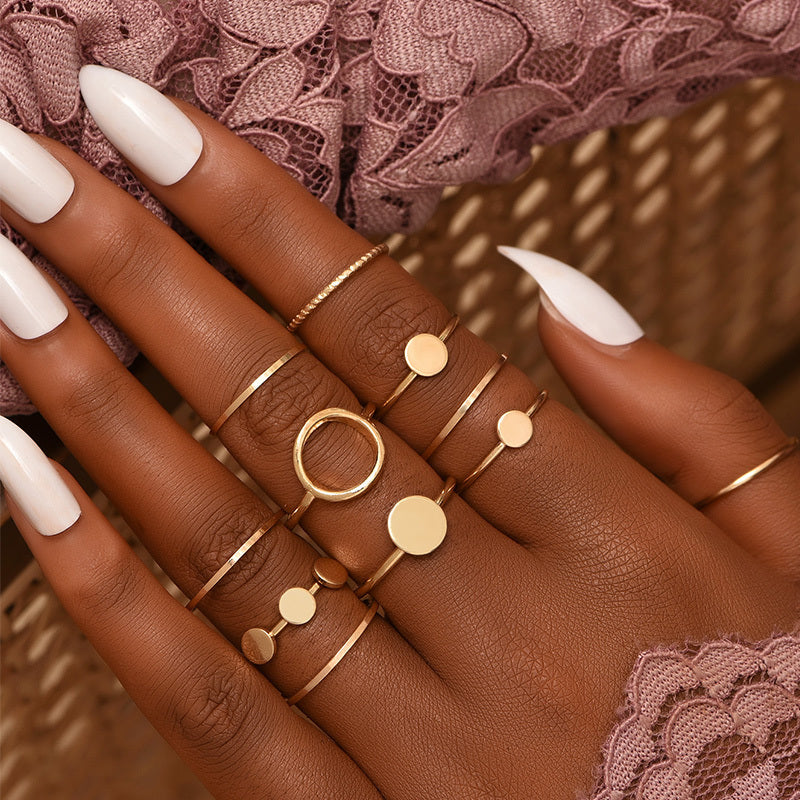 Boho Chic & Minimalist Layering Rings Collection Metal Ring Set Women