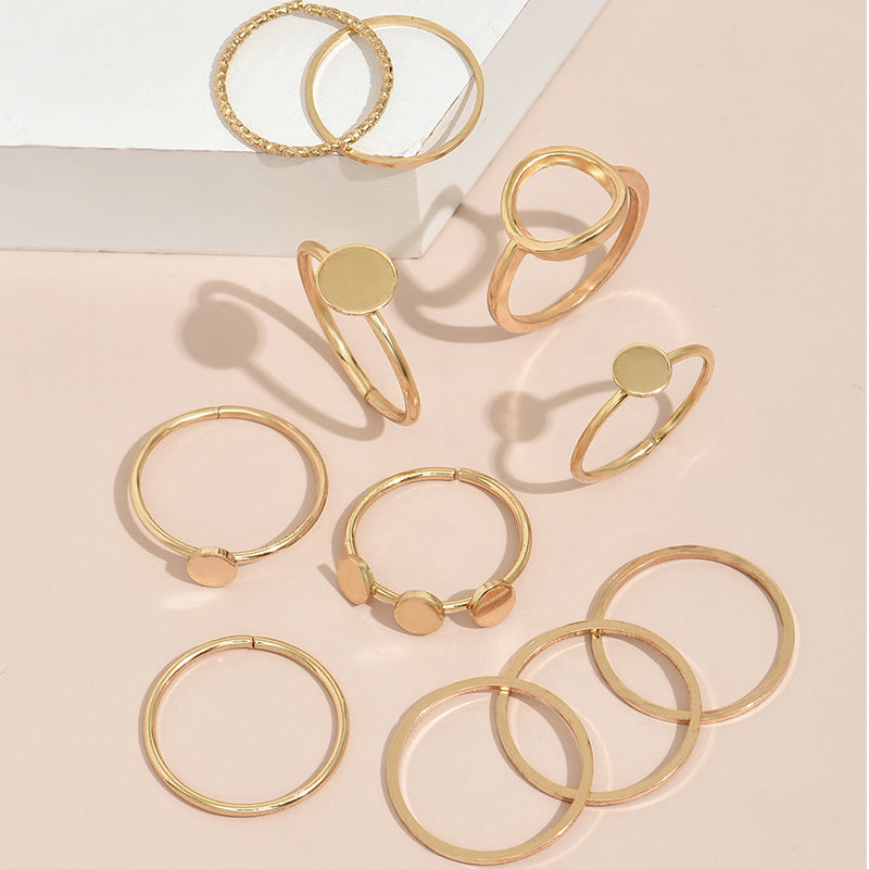Boho Chic & Minimalist Layering Rings Collection Metal Ring Set Women
