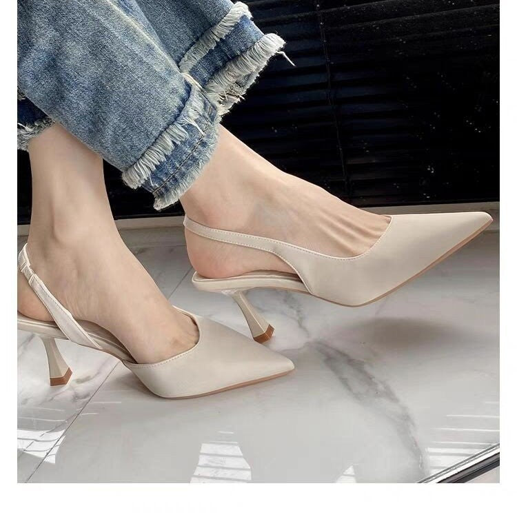 Closed Toe Back Strap Solid Color Shoes Sandals For Women's