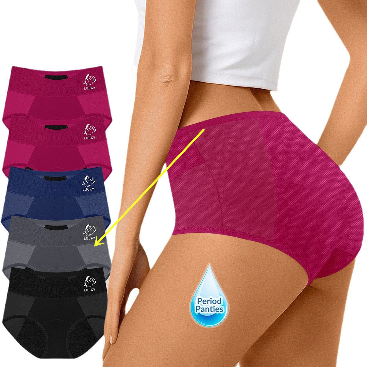 High Waist Menstrual Period Sanitary Panty Plus Size Breathable