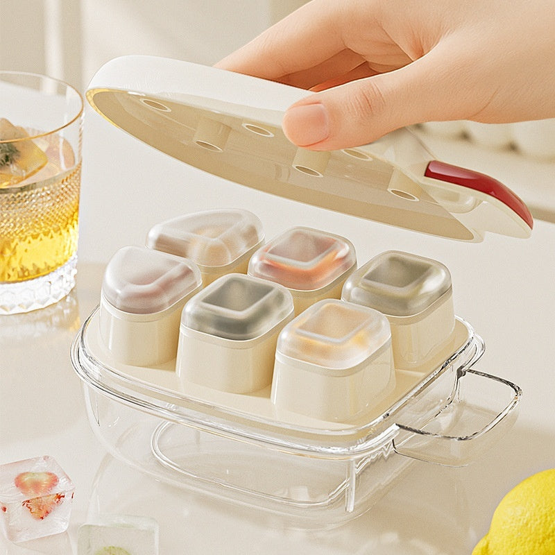 Ice Cube Mold Ice Storage With Lid Press Ice Maker
