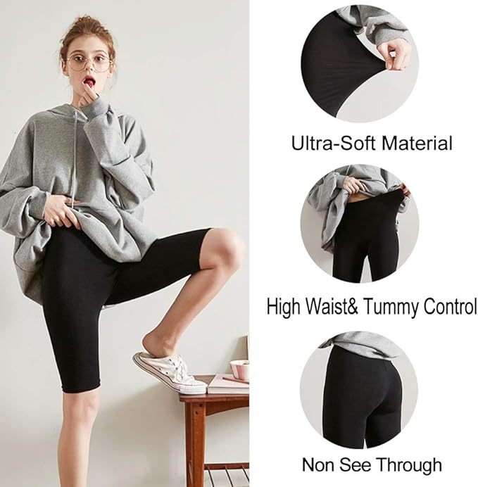 Biker Shorts, 8-inch Summer Shorts, Soft And Elastic, Suitable To Wear Under Dresses, For Training, Running, Cycling And Yoga