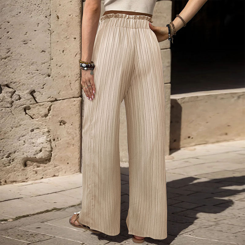 Comfortable New Tied Lotus Leaf Elastic Trousers For Women's
