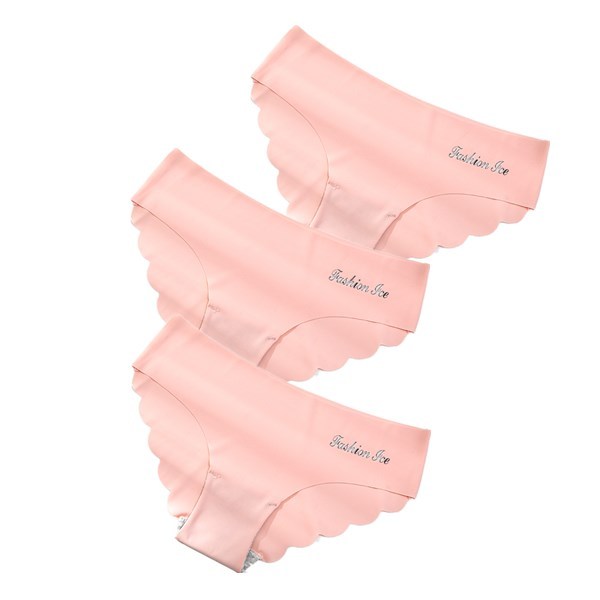 Seamless Scalloped Edge Panties - No Show Briefs for Women Panties For Women Seamless Panty Set Solid Invisible