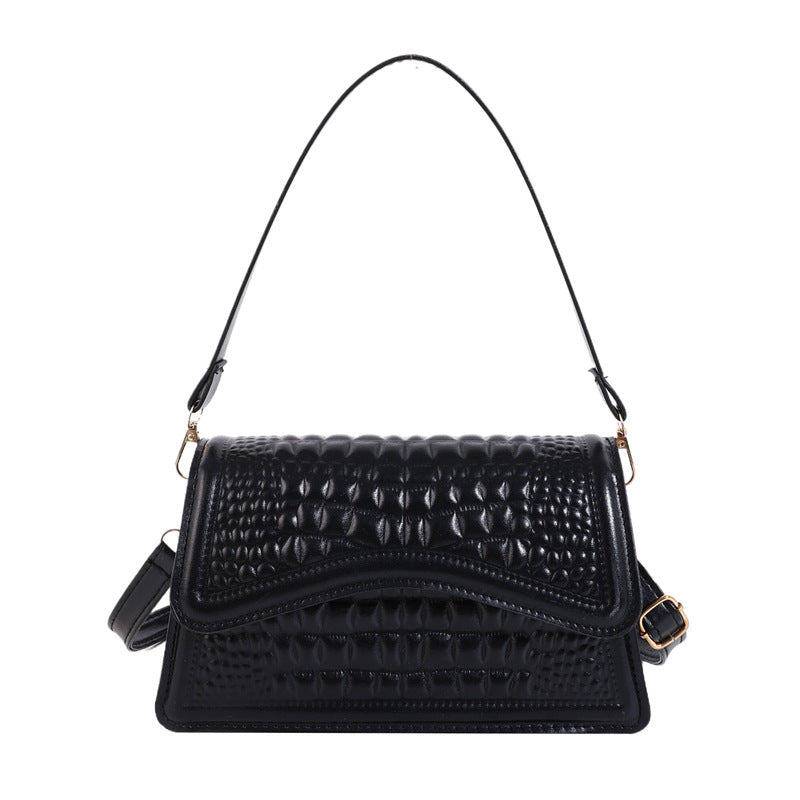 Croc-Embossed Mini Handbag – Bold Colors, Big Style Pattern Shoulder Commuter Western Style Messenger Bag