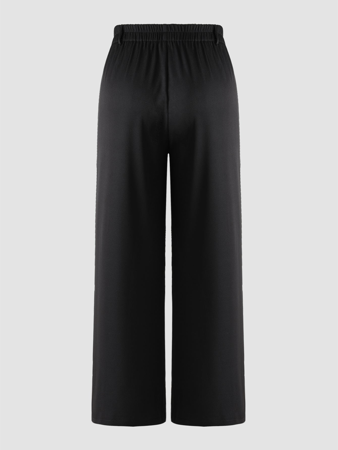 High Waist Plus Size Pocket Straight Skinny Casual Suit Pants - Draped Design