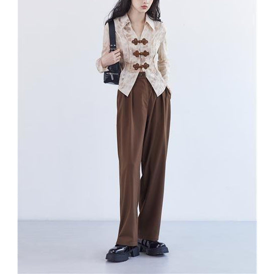 Slim-fit Top With Special-interest Design Buckle