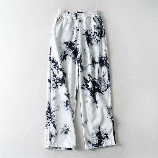 Vibe Wave Printed Lounge Pants – Unapologetically Bold Tie Dye Wide Leg Pants New Women's Nine-quarter Pants