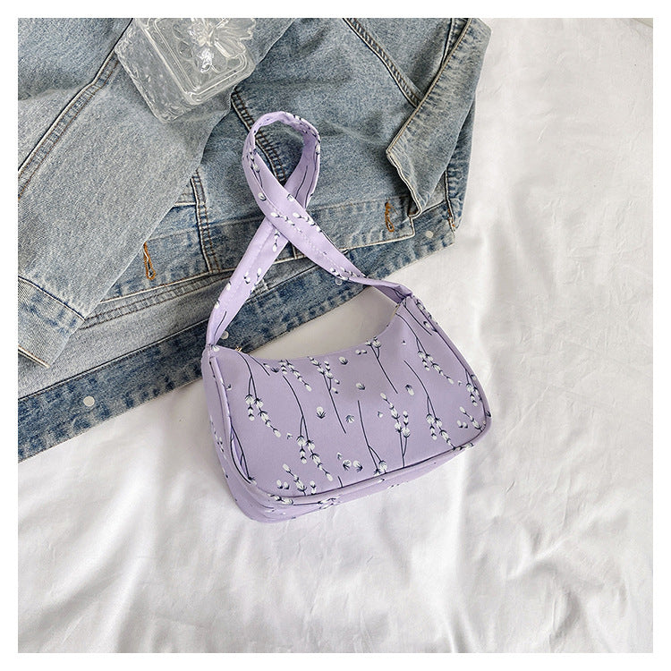 Blossom Mini Shoulder Bags – Soft Pastel Florals with a Touch of Whimsy Simple Nylon Bag Women's Fashion Shoulder Bag