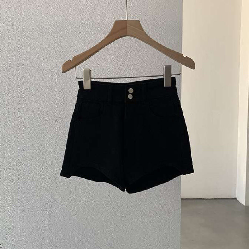 Thin Stretch High Waist Denim Shorts For Women's