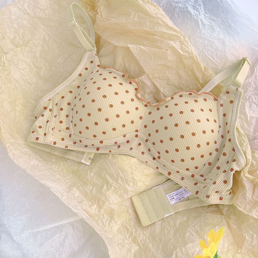 Soft Floral Lace Seamless Comfort Bra Anti-slip Bra No Steel Ring Gathering Bra