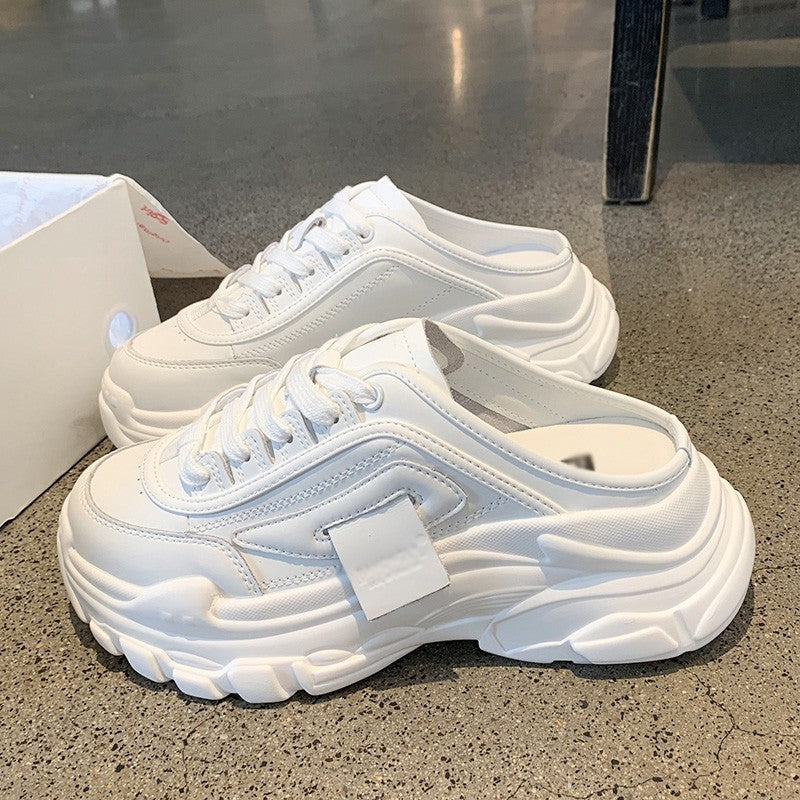 Sponge Cake Thick Bottom Lazy White Women Shoes Ins Dad Shoe Trend