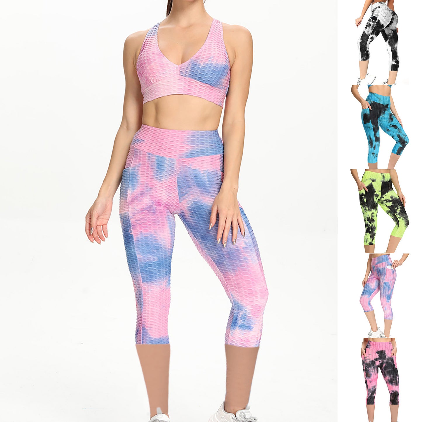 VibeFlex Tie-Dye Leggings – Color Rush Edition Cross-border European And American Foreign Trade New Style Yoga Pants Jacquard Pants