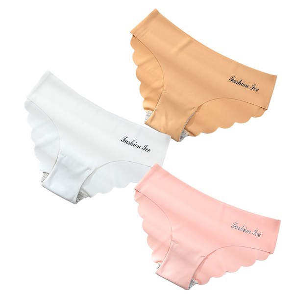 Seamless Scalloped Edge Panties - No Show Briefs for Women Panties For Women Seamless Panty Set Solid Invisible