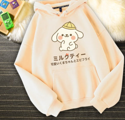 Playful Graphic Hoodie - Multi-Color Options Women's Loose Korean Style Niche Spring Top