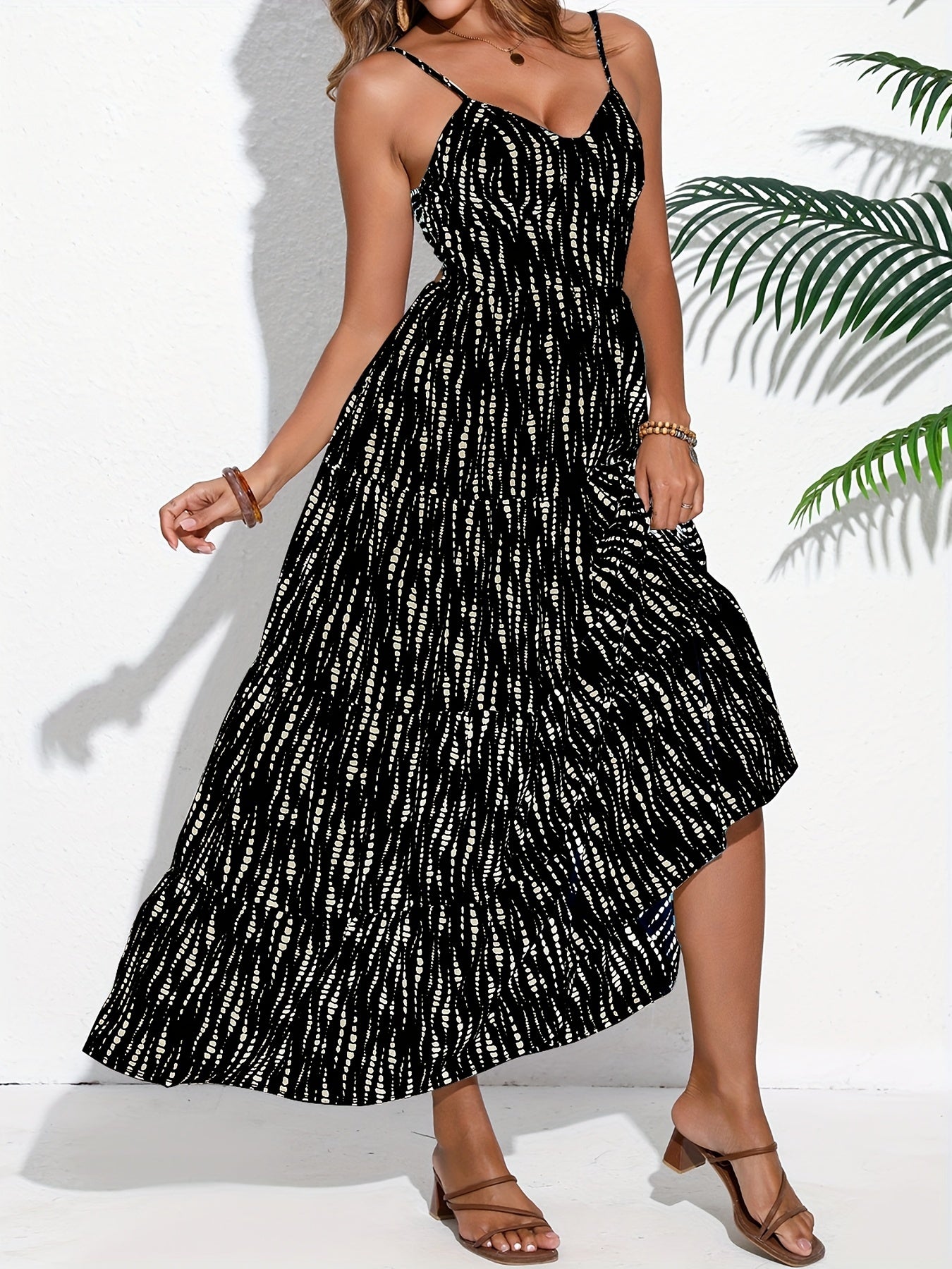 Bohemian Style Strappy Back Tie-Wrap Dress