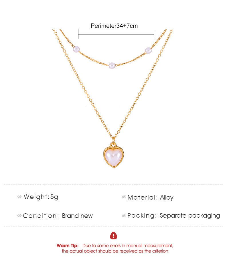 Pearl Necklace Double Layer Simple Women's