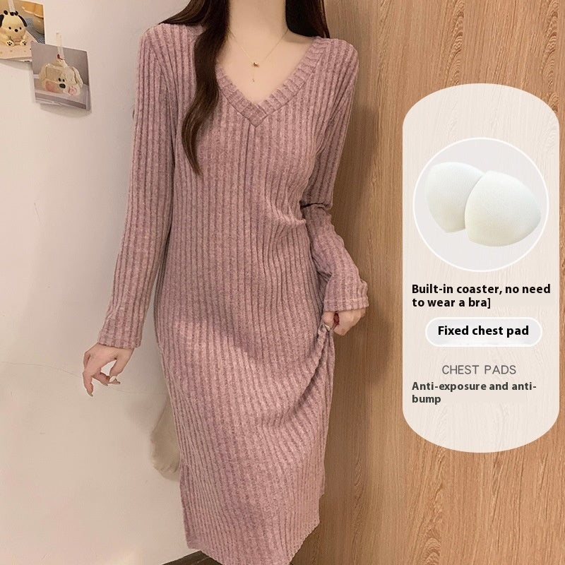 Comfortable Everyday Casual Knitwear Dress Women's Spring And Autumn Cotton Night Dress