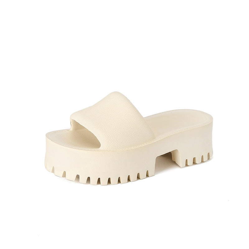 Trendy Chunky Platform Slide Sandals with Lug Sole Women's Platform High Heel Fashion EVA Slippers