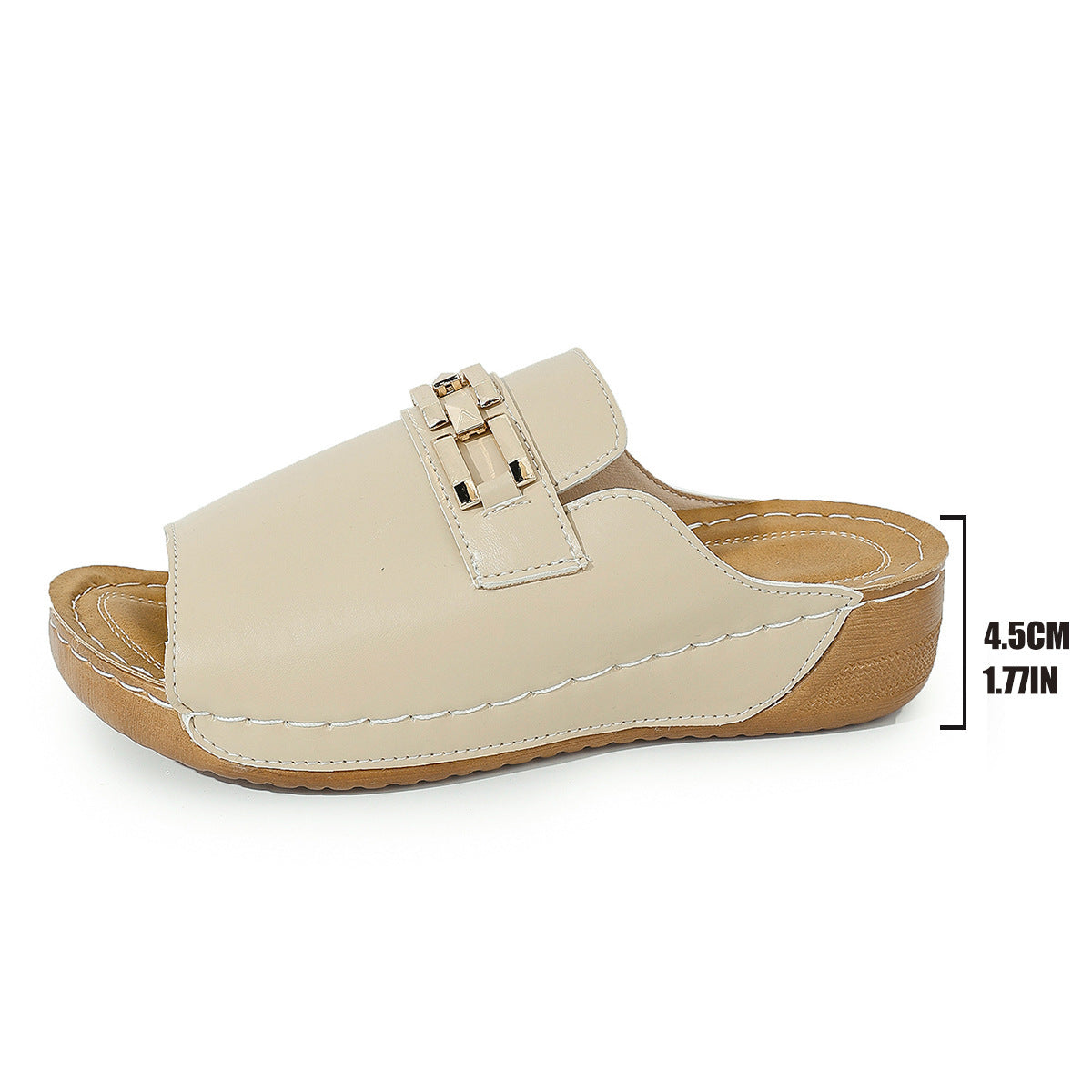 Versatile Everyday Vacation Flat Shoes with Buckle Design