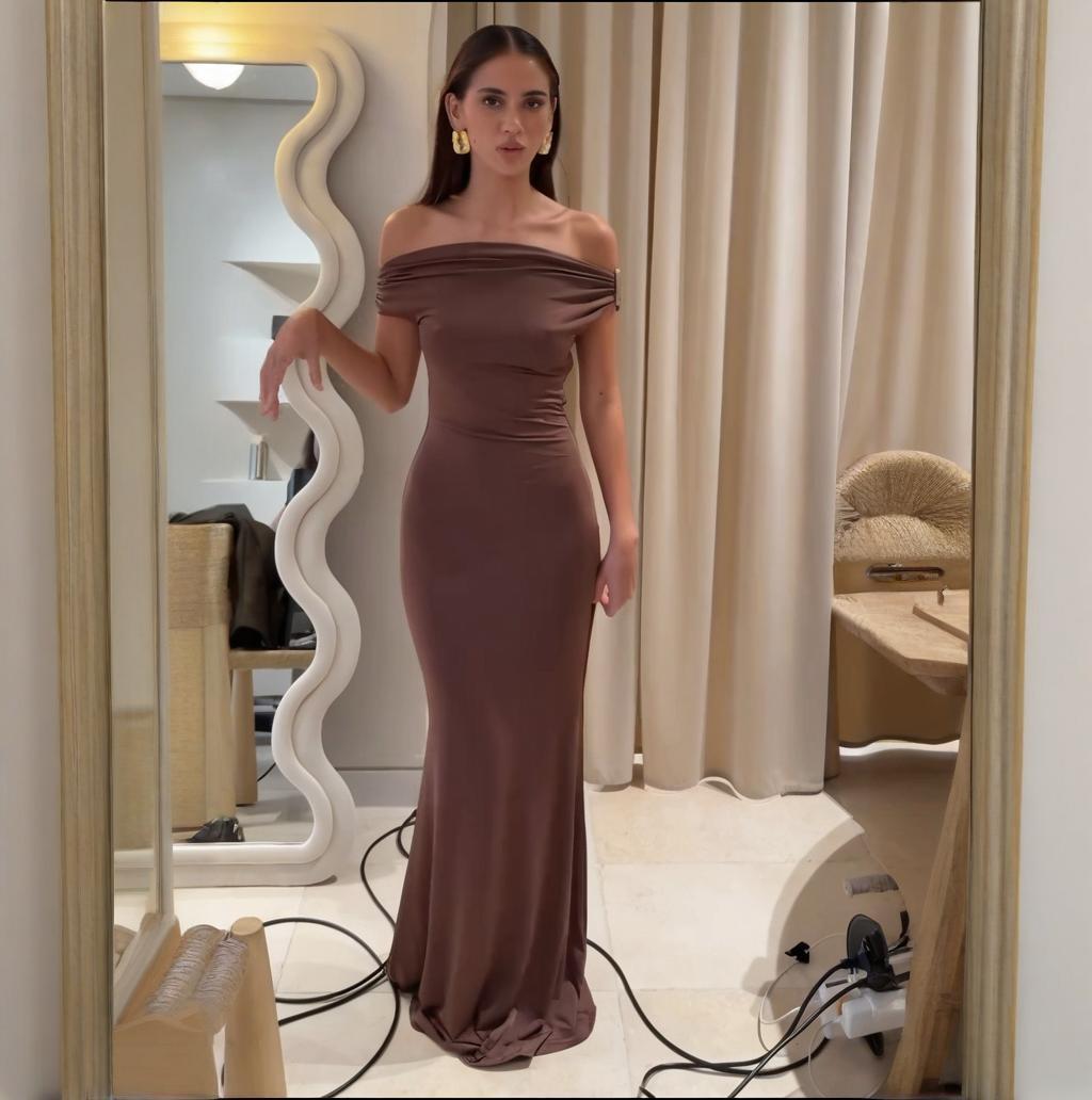 French Style Off-shoulder Shoulder-baring Sexy Temperament Waist-tight Bodycon Dress Women