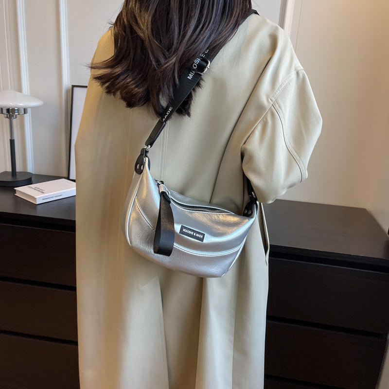 Two-Tone Urban Crescent Shoulder Bag – Street Style Essential Best-selling Crossbody Bags Versatile Dumpling Bag