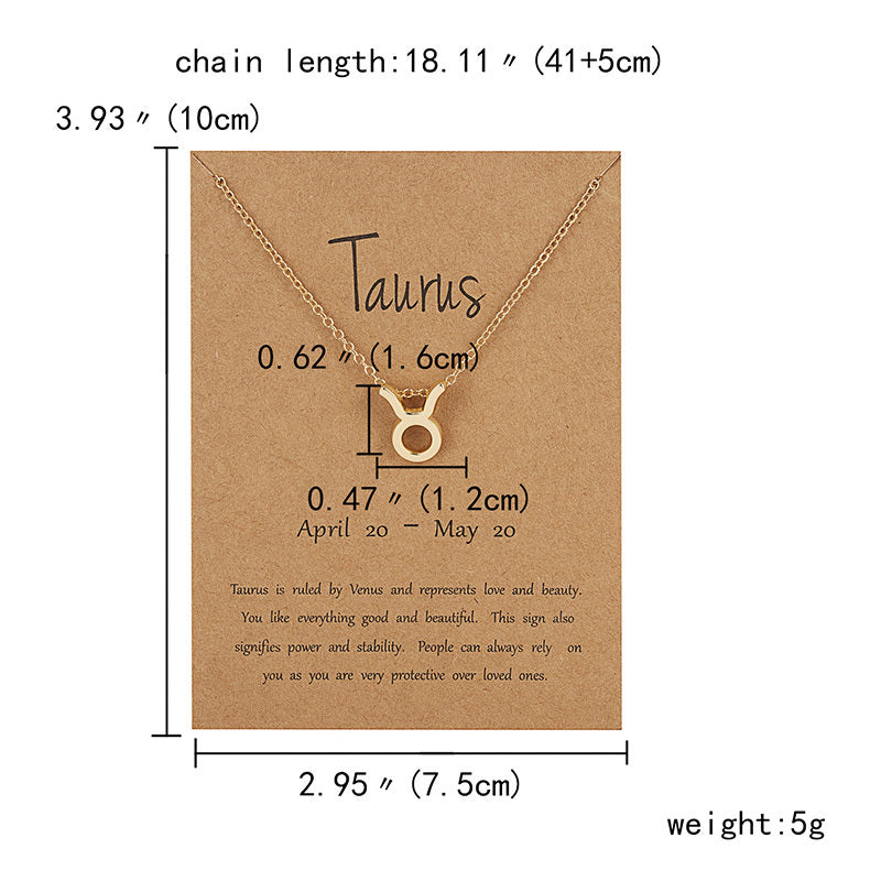 12 Constellation Zodiac Sign Necklaces Chokers For Women Girls