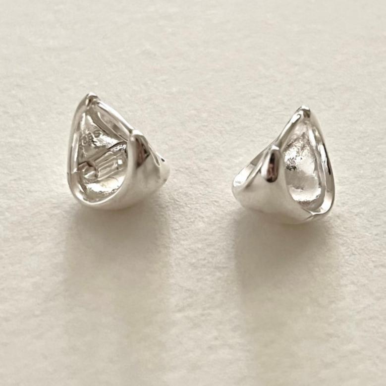 Minimalist Teardrop Stud Earrings Sterling Silver Oval Earring Personality