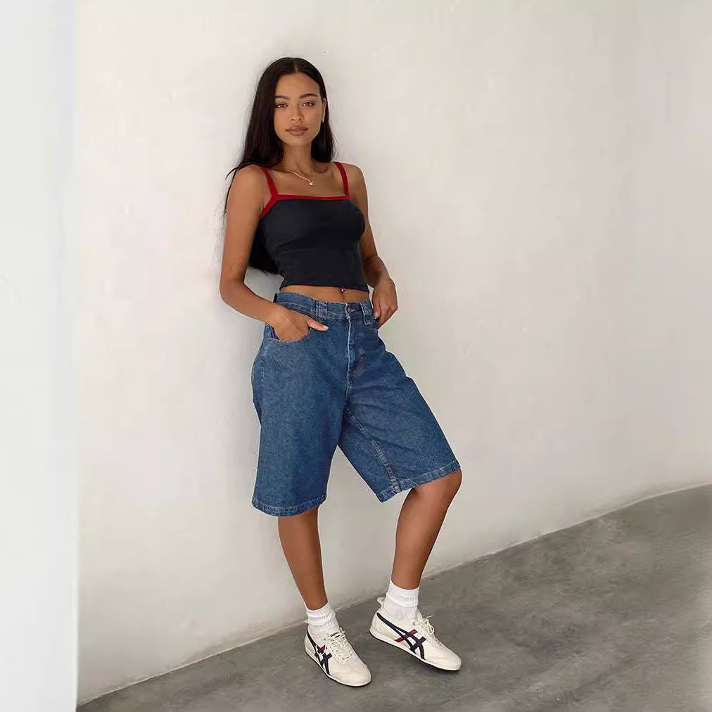 American Denim Shorts Bullet-free Fitted Figure Flattering Women's Pants