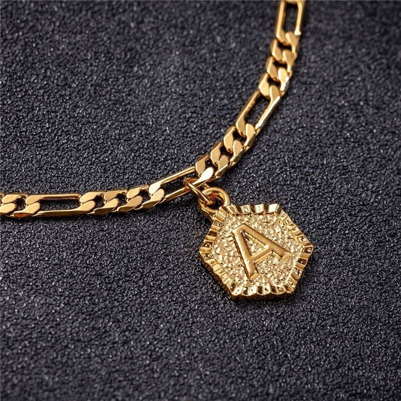 Customized Alphabet Letter Anklet Gold Color Foot Chain Bracelet For Women