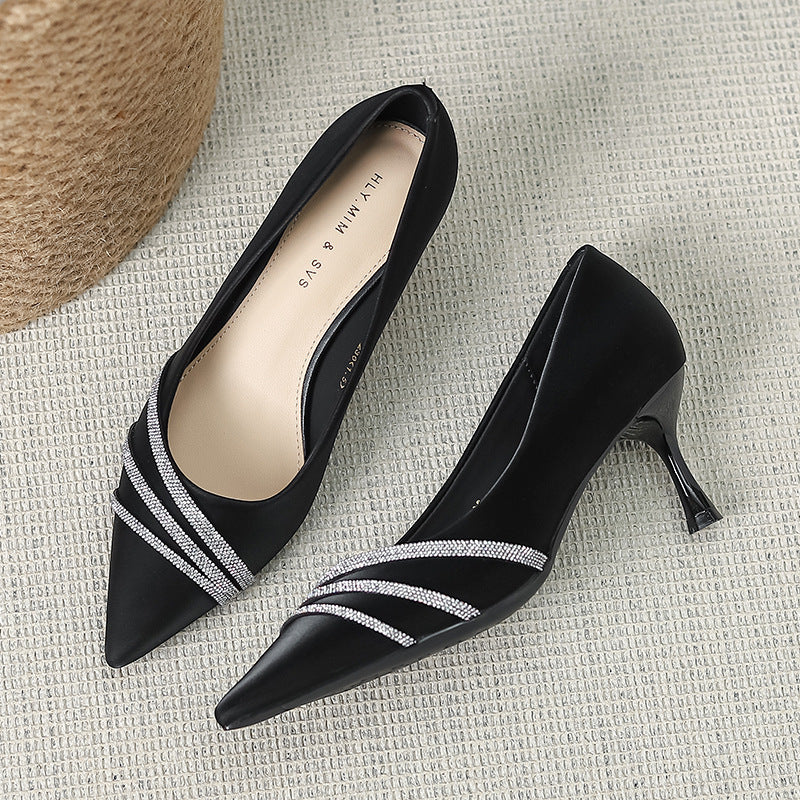 Chic Sparkly Embellished High Heels | Formal & Party Pumps Pointed Stiletto Heel Classy Shoes Women