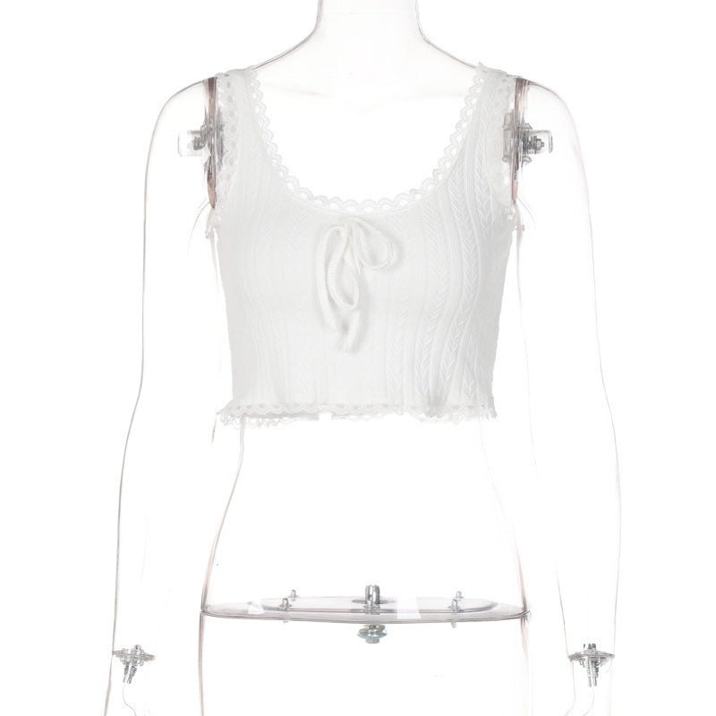 Summer Lace Stitching Vest Top Women's