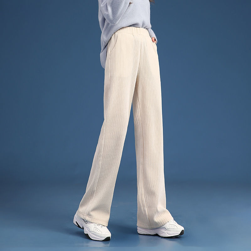 Velvi Stretch Lounge Pants – Effortless Comfort, Luxe Texture Chenille Short Wide Leg Pants Women's Straight Pants