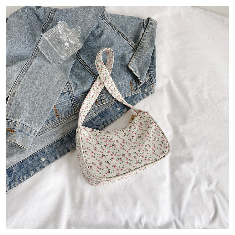 Blossom Mini Shoulder Bags – Soft Pastel Florals with a Touch of Whimsy Simple Nylon Bag Women's Fashion Shoulder Bag