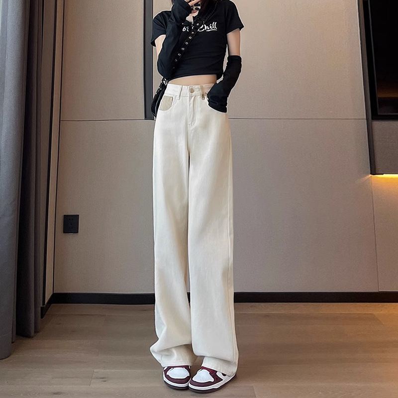 Elegant High Waist Straight Jeans For Women's