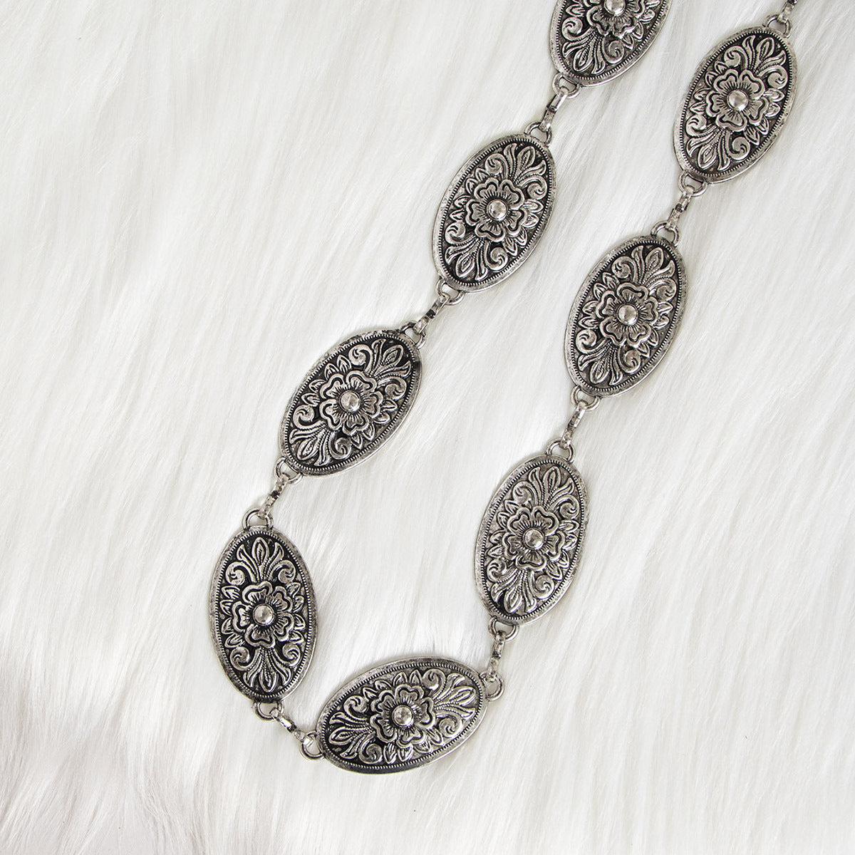 Bohemian Filigree Waist Chain for Dresses Carved Vintage Metal Women's Waist Chain