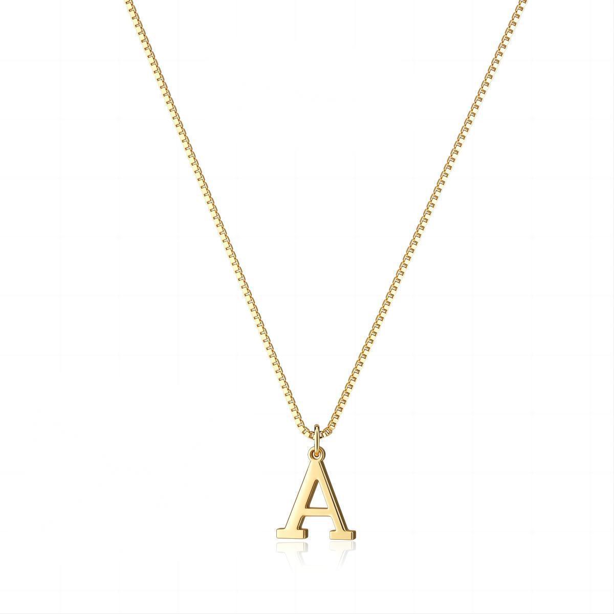 Elegant Gold Finish Monogram Necklace | Perfect Personalized Gift Copper-plated Gold Fashion Exquisite Personality All-matching