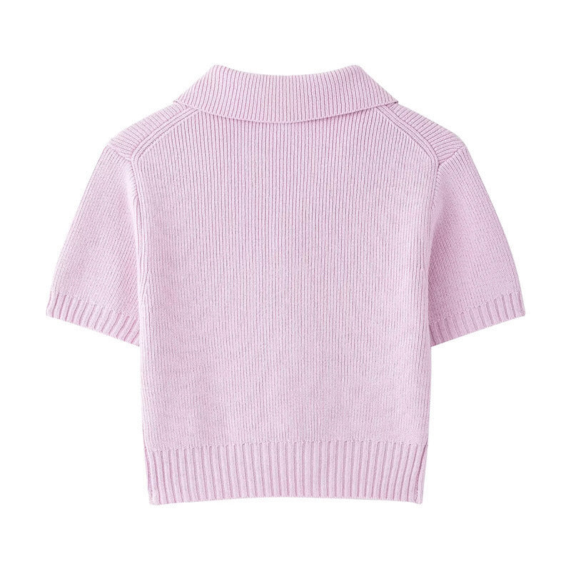 Fashion Bowknot Decorative Knitted Top
