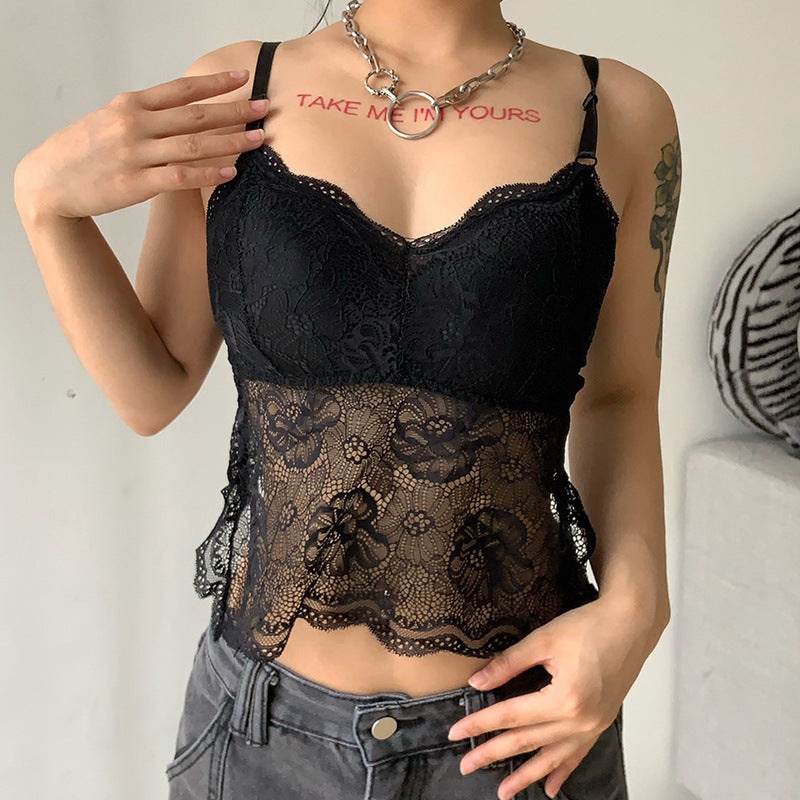 Ladies Stitching With Chest Pad Beauty Back Small Sling