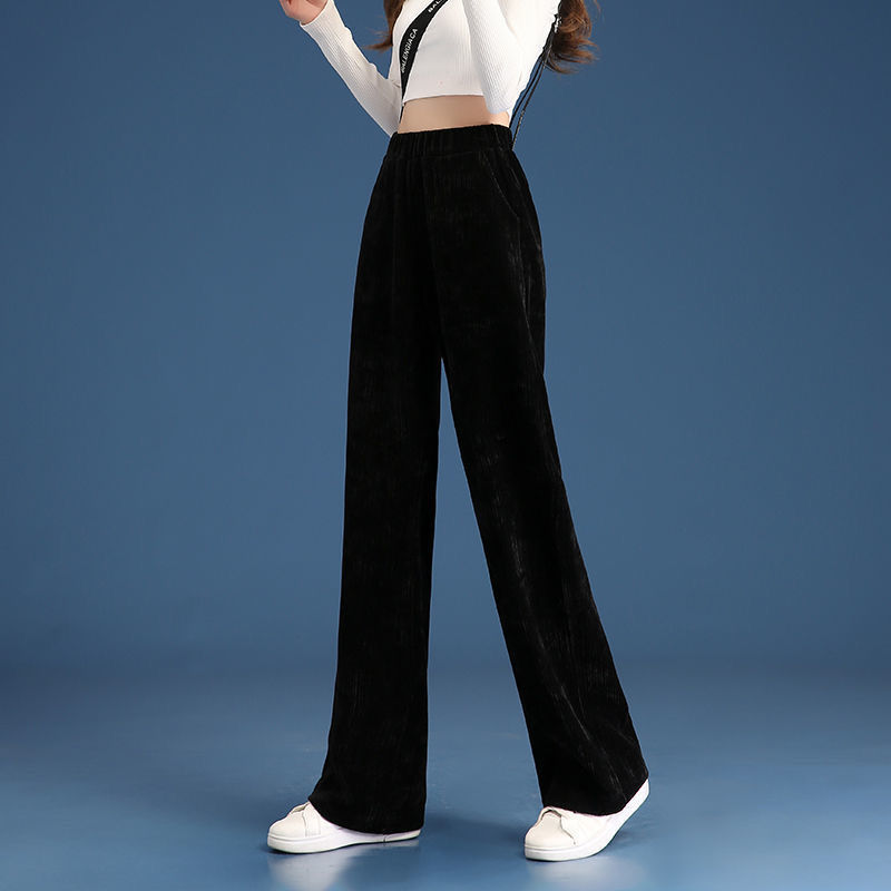 Velvi Stretch Lounge Pants – Effortless Comfort, Luxe Texture Chenille Short Wide Leg Pants Women's Straight Pants