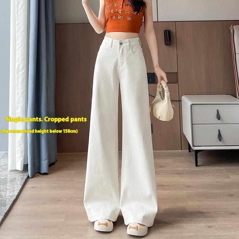 Classic Wide-Leg High Waist Jeans – Korean Minimalist Chic New High Waist Wide Leg Jeans Women Loose Casual