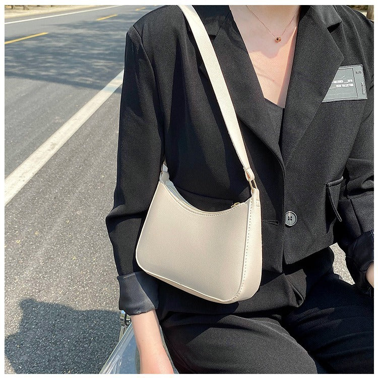 Elegant Faux Leather Small Shoulder Bag | Versatile & Compact Retro Portable Shoulder Underarm Bag Handbag