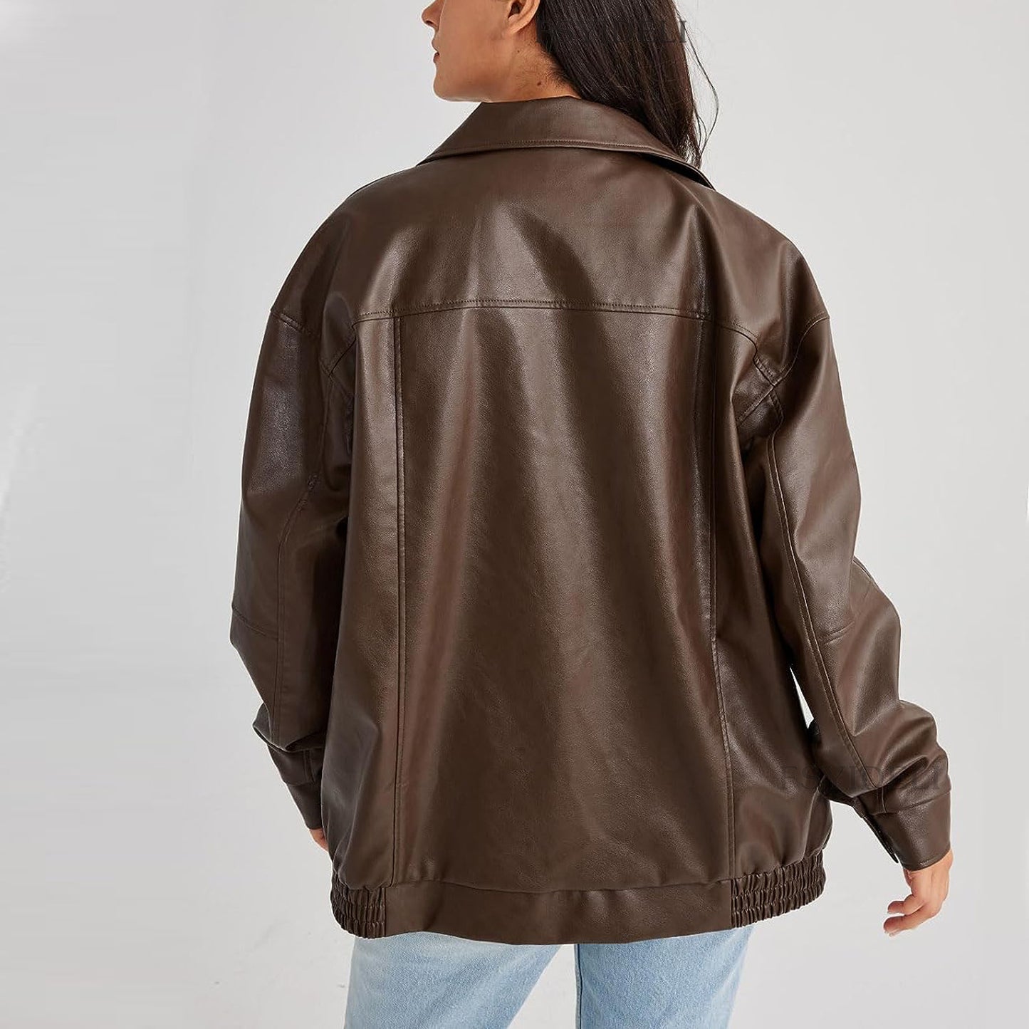 Leather Coat Locomotive Style Top For Women's