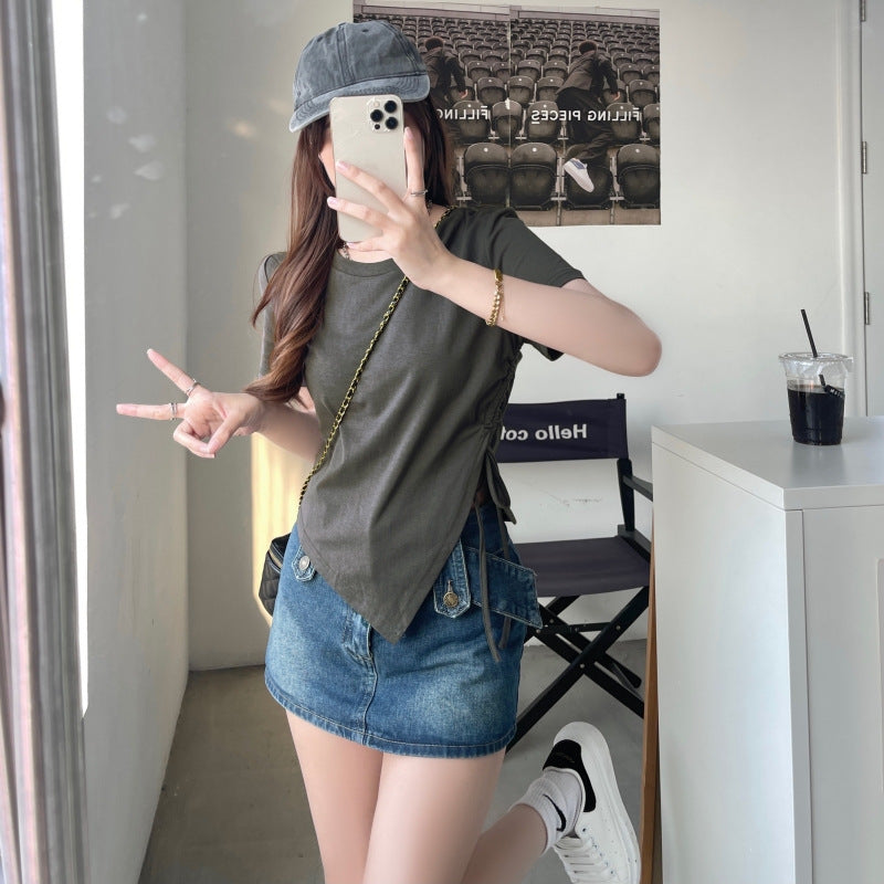 Korean Fashion Y2K T-shirt Women Summer