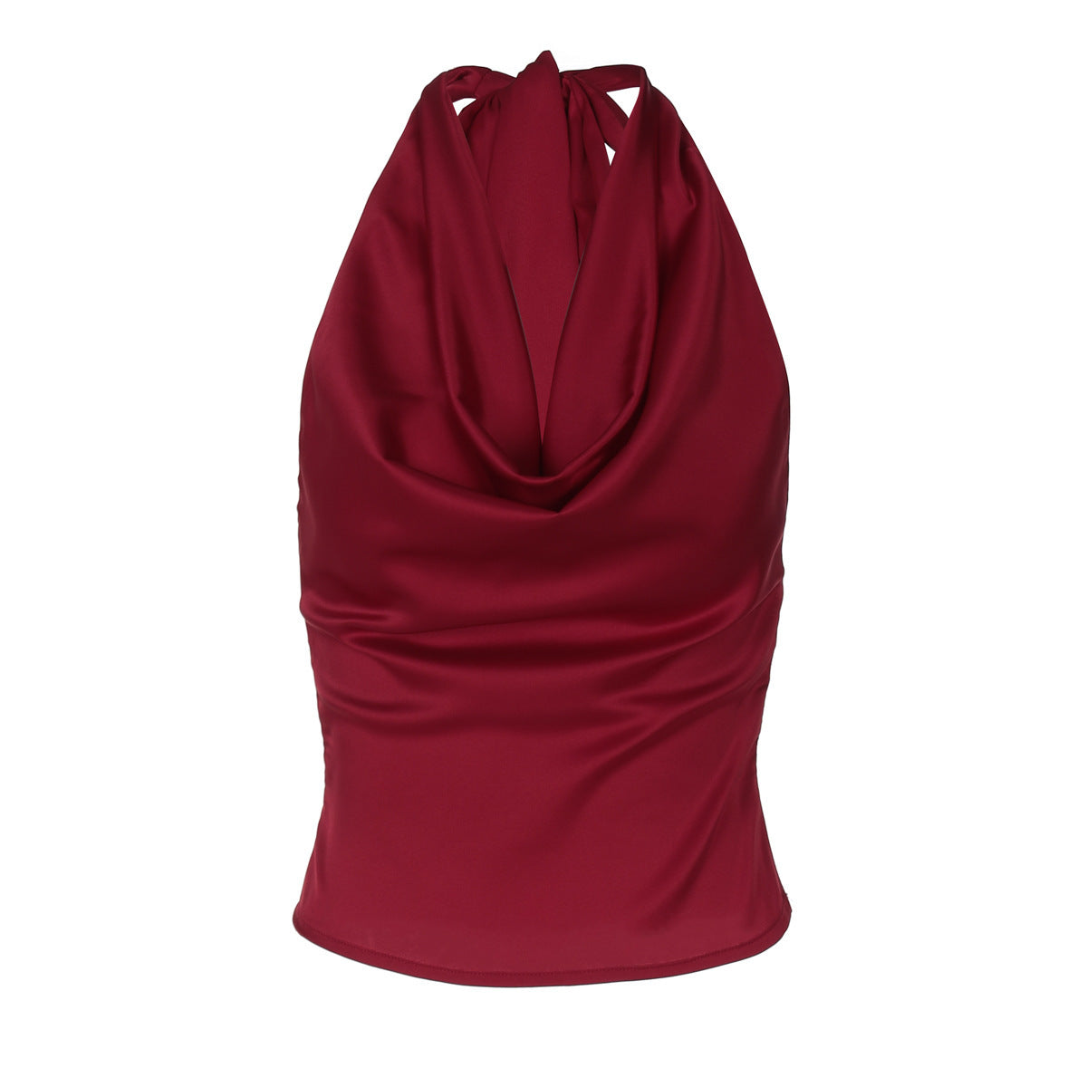 Halter Backless Tank Vest Fashion Solid Color Slim Fit Tied Tube Top For Women's