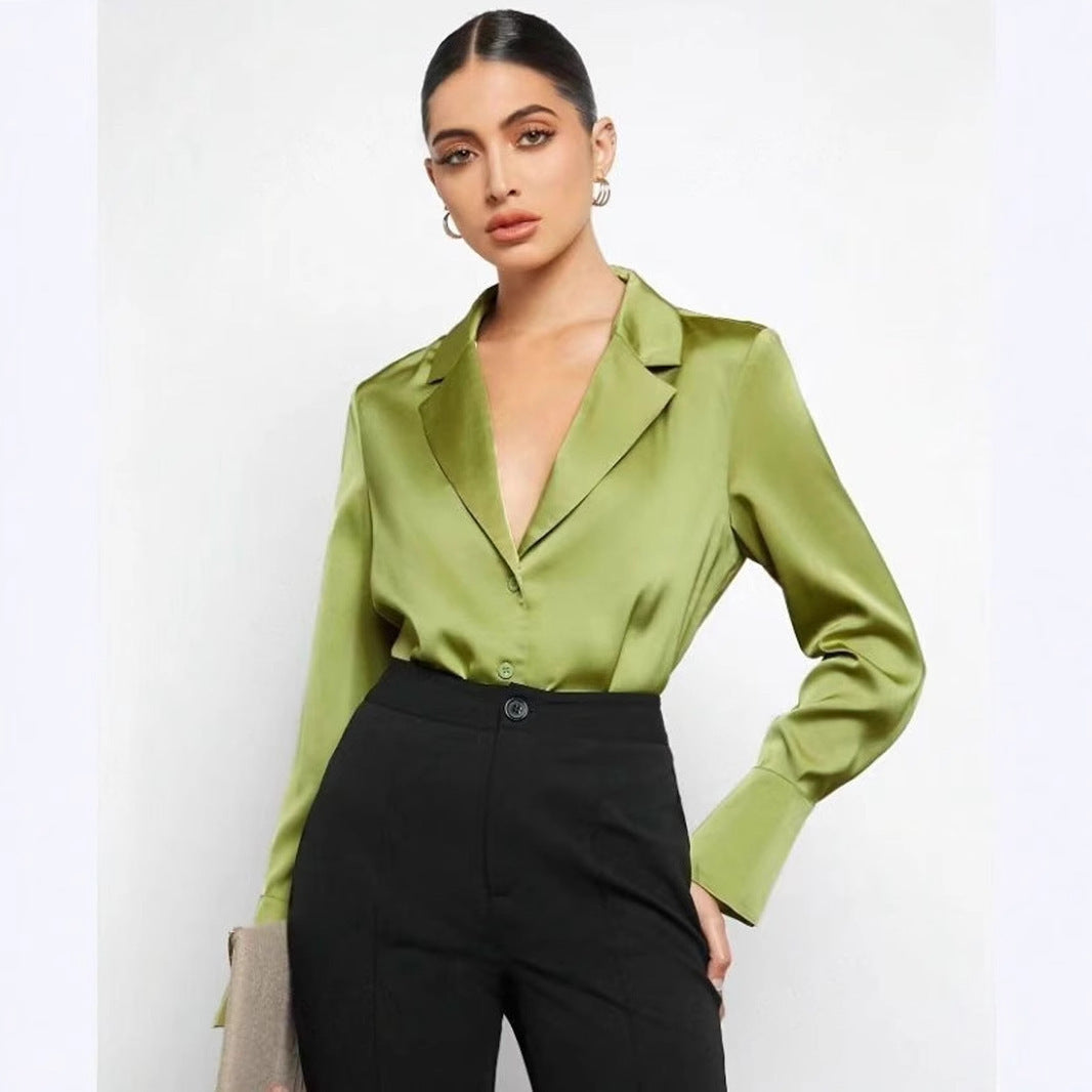 European And American Women's Clothing Minimalist Long Sleeve Shirt